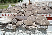 Ladakh - piled graved stones close to Shey palace